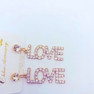 Earrings Love in Crystals and golden setti…